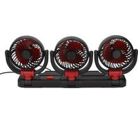 ventilateur de refroidissement à 3 têtes avec support de téléphone Ventilateur électrique portable à flux d'air puissant pour voiture et camion Coupe d'aspiration stable 24V