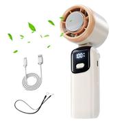 Ventilateur de refroidissement à main - Ventilateur de refroidissement portable rechargeable - C100 modes de vent - Refroidisseur d'air indispensable pour le travail, le camping, le pique-nique, les