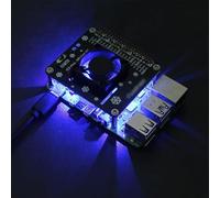 Ventilateur de refroidissement actif pour Raspberry Pi 5/4B/3B+, carte d'extension GPIO avec indicateur LED et dissipateur de chaleur, boîtier en ABS pour projets de bricolage, kit de performance