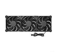 Ventilateur de refroidissement, alimenté par USB, silencieux, design de flux d'air silencieux pour ordinateur portable, routeur, console de jeu, utilisation à domicile et bureau (triple ventilateurs)