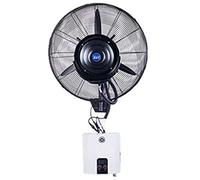 Ventilateur de refroidissement avec brume, ventilateur de brumisation mural oscillant à 60°, ventilateur de brumisation pour magasin industriel, garage, grange, espace de travail avec 3 modes de vent