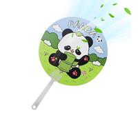 Ventilateur de refroidissement compact, ventilateur portatif | Éventails ronds d'été avec motif panda | Adorable ventilateur à main compact, décoratif et léger pour pelouse, parc, conforme