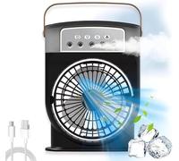 Ventilateur de refroidissement d'air portable, climatiseur, refroidisseur d'air portable 4 en 1, mini ventilateur de climatiseur mobile, ventilateur de refroidissement d'air et humidificateur, 3 vites