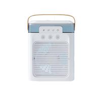 Ventilateur de refroidissement de climatiseur portable, silencieux avec 3 vitesses, ventilateur de refroidissement d'air personnel par évaporation avec 3 brumes, 7 veilleuses, minuterie 3 heures, peti