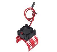 Ventilateur de refroidissement de moteur en métal, pièces de mise à niveau en alliage d'aluminium de haute qualité pour le refroidissement de moteur de voiture RC (Rouge)