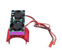Ventilateur de Refroidissement de Moteur RC en Alliage D'aluminium de 36 Mm, Double Ventilateur, Compatible avec Les Moteurs Arrma 540 et 550, pour Voitures et Camions RC à (Rouge coloré)