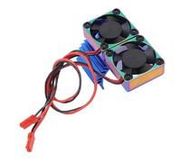 Ventilateur de Refroidissement de Moteur RC en Alliage D'aluminium de 36 Mm, Double Ventilateur, Compatible avec Les Moteurs Arrma 540 et 550, pour Voitures et Camions RC à (Bleu coloré)