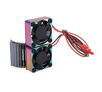 Ventilateur de Refroidissement de Moteur RC en Alliage D'aluminium de 36 Mm, Double Ventilateur, Compatible avec Les Moteurs Arrma 540 et 550, pour Voitures et Camions RC à (Gris coloré)