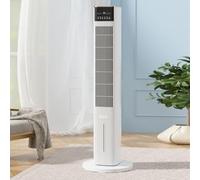 Ventilateur de refroidissement de tour silencieux pour la chambre à coucher refroidisseur d'air évaporatif à la maison, 3 vitesses 3 modes 28dB Ventilateur sans lame avec affichage LED d'oscillation à