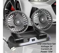 Ventilateur de refroidissement de voiture USB réglable, ventilateur de voiture, refroidisseur automatique, accessoires de voiture, régulation du vent, tête de touristes, 2 vitesses, 5V, 12V, 24V 24V O