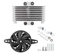 Ventilateur de Refroidissement D'huile de Moto Universel, Kit de Radiateurs de Refroidisseur d'eau de Ventilateur de Refroidissement D'huile de Moteur de Moto D'alliage D'aluminium