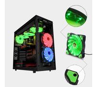 Ventilateur de refroidissement fluo à 15 LED, 5V, 3 à 4 broches, silencieux, pour boîtier d'ordinateur, 120x120x25mm, système d'éclairage PC de bureau et de jeu, pièces détachées