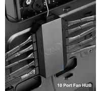 ventilateur de refroidissement Hub 3 broches 4 broches, boîtier de carte mère 12V, 10 Ports PWM, régulation de vitesse intelligente, alimentation SATA, FH-10