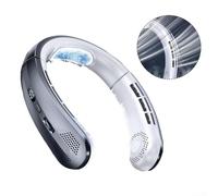 Ventilateur de refroidissement léger avec sécurité sans pale, 100 options de vitesse, batterie rechargeable et fonction ultra silencieuse pour un usage quotidien et les activités de plein air (gris)