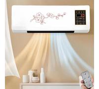 Ventilateur de Refroidissement Mural,Climatiseur Climafy Portable Mural 2 en 1 avec Télécommande,Réversible Split,Sans Unité Extérieure,Refroidissement pour Cuisine,Chambre à Coucher (Fleur rouge)