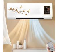 Ventilateur de Refroidissement Mural,Climatiseur Climafy Portable Mural 2 en 1 avec Télécommande,Réversible Split,Sans Unité Extérieure,Refroidissement pour Cuisine,Chambre à Coucher (Fleur dorée)