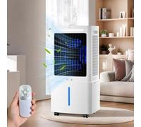 Ventilateur de Refroidissement par Évaporation 25L, Rafraîchisseur d'Air Mobile, Télécommande, 2 Bouteilles de Glace, Débit d'Air Fort