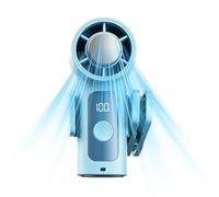Ventilateur de refroidissement portable - Petit conditionneur USB | avec écran LED et clip amovible rotatif à 360 degrés - pour poussette, voyage, été, plage, voyage, sport, concert, randonnée