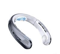 Ventilateur de refroidissement portable pour le cou avec design sûr sans pale, batterie rechargeable, 100 réglages de vitesse, fonctionnement silencieux pour la relaxation et l'activité (gris)