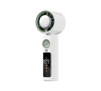Ventilateur de refroidissement portable - Refroidisseur à turbine personnel pliable - Écran LED 4000 mAh - 1 à 199 vitesses - Veilleuse pour chambre à coucher, voyage, tente extérieure
