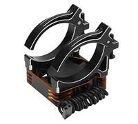 Ventilateur de refroidissement pour moteur de 40 mm en alliage d’aluminium, ventilateur de refroidissement RC avec support, compatible avec les moteurs sans balais de 40 à 42 mm de (Orange Noir)