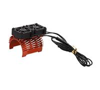 Ventilateur de refroidissement pour moteur sans balais de 40 à 42 mm, radiateur à double ventilateur pour voiture RC 1/8, système de dissipation de chaleur en alliage d'aluminium a (Orange)