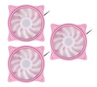 Ventilateur De Refroidissement Pour Pc, 4 Broches, 120mm, 3 Ouvertures Internes Externes, Led Rose, Grand Volume D'air, Silencieux, Pack De 3