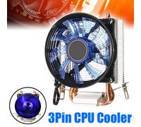 Ventilateur de refroidissement pour processeur Intel Socket LGA1156/LGA1155/LGA775 AM3 AMD, LED, Double caloducs, 90mm