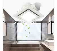 Ventilateur de salle de bain avec éclairage LED intégré, indice de bruit de 0,9 son, conçu pour des zones de 80 m², convient aux ouvertures de plafond standard de 25,4 cm x 25,4 cm