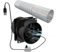 Ventilateur de Salle de Bain en Ligne 4 Pouces - Avec Tuyau de 1m, d'Extraction Horticole Portable, de Gaine en Plastique, à Moteur pour Cuisine