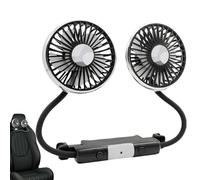 Ventilateur de siège arrière pour voiture, ventilateur portable pour passagers, ventilateur rotatif à 360° pour voiture avec lumière LED, ventilateurs de refroidissement à faible bruit Ventilateur
