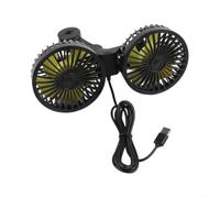 Ventilateur de siège arrière USB 1,8 m pour SUV, camion, camionnette | Double tête rotative à 360°, élimine les points morts, 3 réglages, brise douce à forte, ajustement