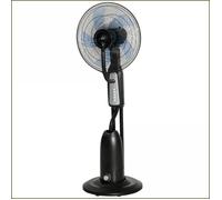 Ventilateur de sol à refroidissement par eau - HOMCOM - Nébulisation ajustable, 3 vitesses, 75° oscillation, réservoir 3L - Noir