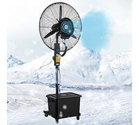 Ventilateur de sol, brumisateur oscillant avec socle, 3 vitesses, grand réservoir d'eau de 43 L, idéal pour rafraîchir les terrasses, restaurants, garages et salles de sport.