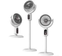 Ventilateur de sol rechargeable par USB avec télécommande | Moteur silencieux sans balais | Oscillation à 180° | Ventilateur sur pied sans fil pour la maison, le bureau, la chambre à coucher | Pour la