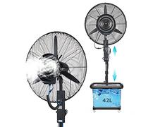 Ventilateur de sol, ventilateur brumisateur oscillant commercial avec 3 vitesses de refroidissement pour une utilisation en extérieur dans les patios, restaurants, garages et salles de sport