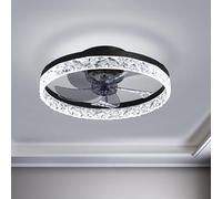 Ventilateur de sol, ventilateur de plafond avec lumière et télécommande, ventilateur de plafond à profil bas, 6 vitesses, 3 types de lumières, peut être chronométré, 110 V, convient pour la