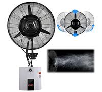 Ventilateur de sol, ventilateur mural oscillant à 3 vitesses, réservoir d'eau pour brumisation, idéal pour terrasse, jardin et refroidissement extérieur commercial