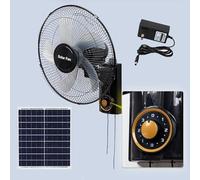 Ventilateur de sol, ventilateur oscillant extérieur domestique de 16 pouces, ventilateur mural, ventilateurs solaires, 5 pales 3 vitesses, oscillation à 90 °, inclinaison réglable, haute vit