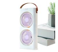 Ventilateur de Table,3 Vitesses Ventilateur Électrique Rafraîchissant Double Flux pour Bureau | Ventilateur sur Pile 1200 mAh pour Dortoir Camping Plage Pique-Nique