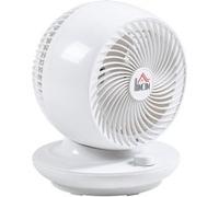 HomCom Ventilateur de table mini silencieux – 45W, 3 vitesses, oscillant 70°, inclinable 90° – Blanc