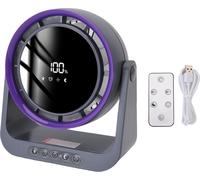 Ventilateur de table à circulation d'air, sans pales, silencieux, affichage numérique USB, ventilateur de table avec télécommande pour chambre, bureau, cuisine, violet, gris