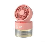 Ventilateur de table avec brume froide 35 ml/h, rotation à 120 °, ventilateur de refroidissement rechargeable par USB avec réservoir d'eau de 350 ml et veilleuse pour chambre à coucher, maison