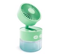 Ventilateur de table avec humidification de l'air. Capacité de 350ml. Brume de 40ml/h. Alimentation électrique USB-C.