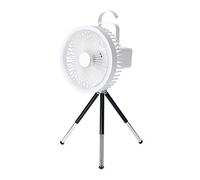Ventilateur de table avec télécommande 4000 mAh avec lumière LED + trépied pour camping, dortoir, table de chevet, ventilateur oscillant pour chambre à coucher