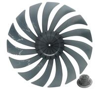 Ventilateur de table de 35,6 cm, ventilateur de sol, hélice silencieuse en plastique avec cache-écrou (15-)
