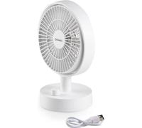 Ventilateur de table - DOMO - Li-ion batt. 5V - Rechargeable USB - Diametre 15 cm - 10 vitesses