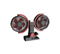 Ventilateur de table double tête 4000 mAh pour chambre à coucher, bureau, camping, 3 vitesses, rotation à 360 degrés, double tête de bureau avec lumière