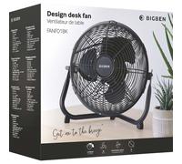 Bigben Ventilateur de table FANF01BK 48W – 3 vitesses, tête inclinable, métal noir Ø30 cm