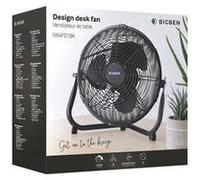 Bigben Ventilateur de table FANF01BK 48W – 3 vitesses, tête inclinable, métal noir Ø30 cm